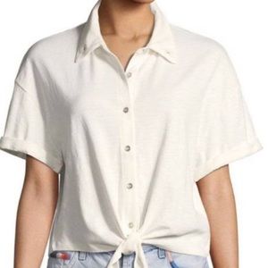 Splendid Knit Tie Front Top